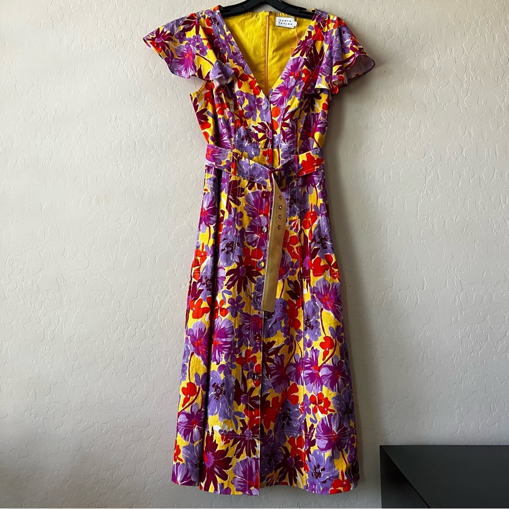 TANYA TAYLOR Inez belted floral midi dress - Picture 6 of 7
